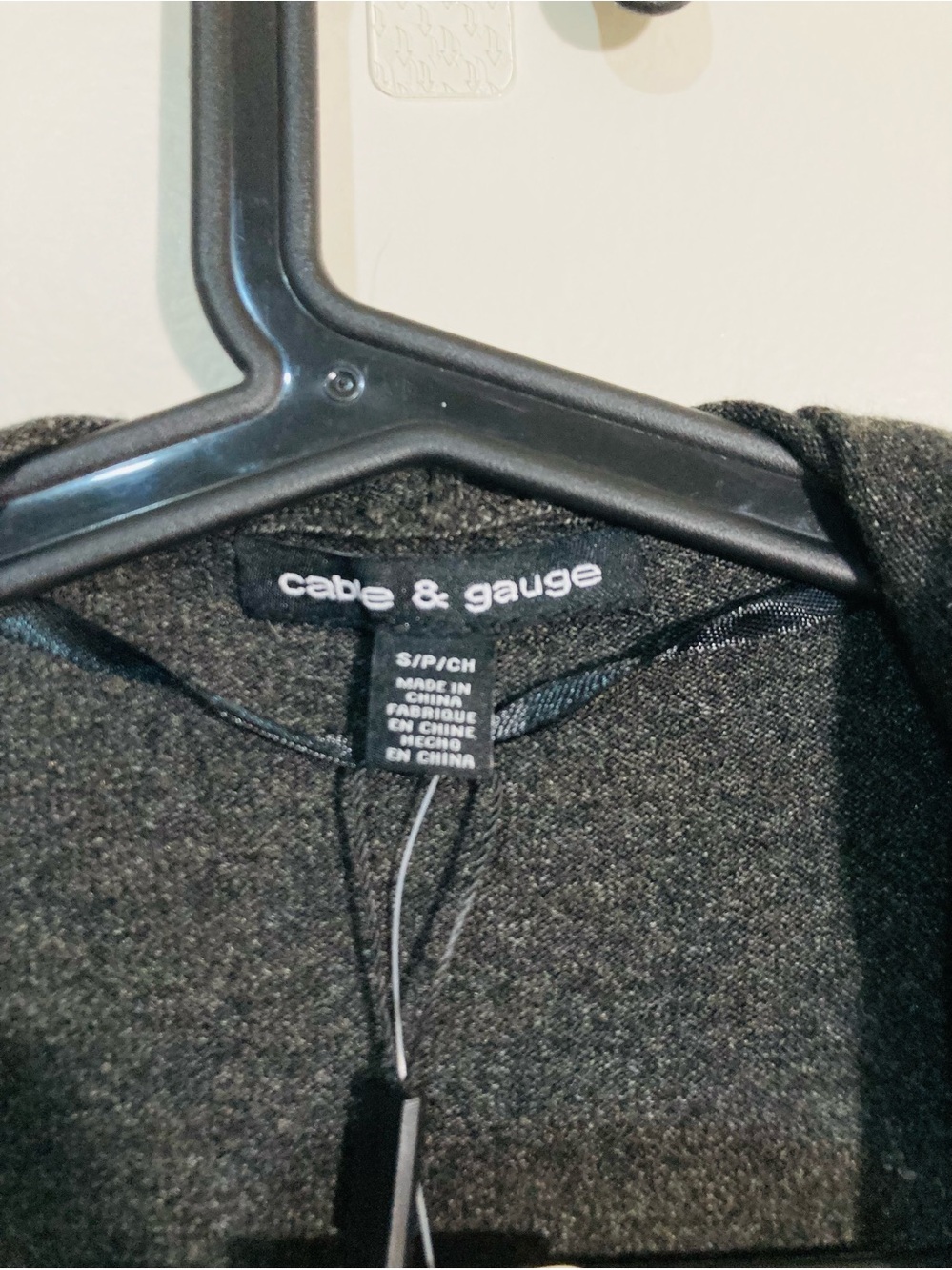 Cable & Gauge Charcoal Gray Open Front Hooded Cardigan Womens Small NWT - Picture 4 of 6